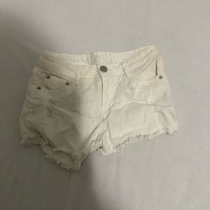 White denim shorts